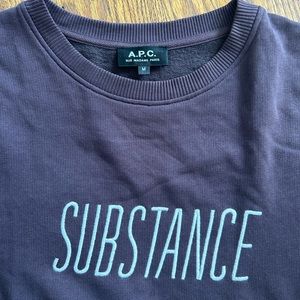 APC USA Men’s Women’s crewneck, French terry cloth all cotton. Very comfy.